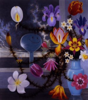 Flowers in a Vase With Happy Face