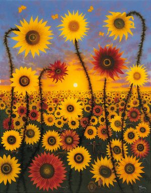 Sunflowers Over Scarecrow