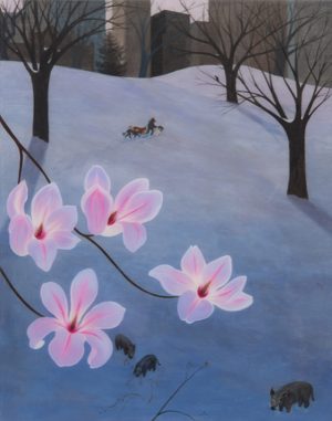 Shoppers in the Snow
