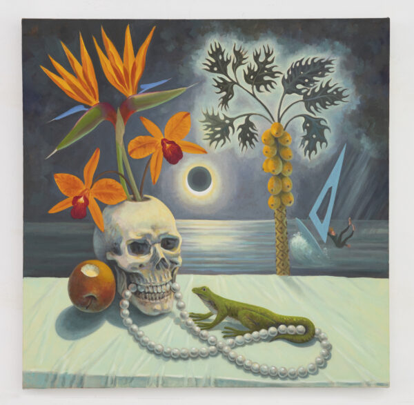 Still Life with Skull and Salamander