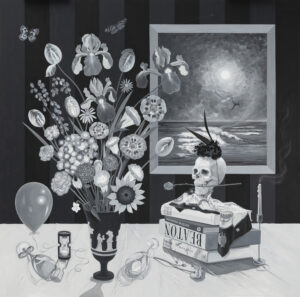 Still Life with Skull with Scarf